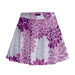 Floral Purple Mini Flare Skirt by HermanTelo