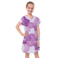 Floral Purple Kids  Drop Waist Dress