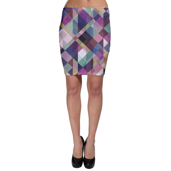 Geometric Blue Violet Pink Bodycon Skirt