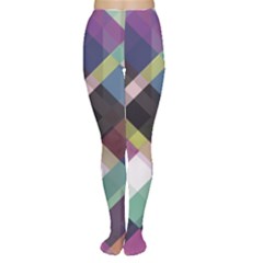 Geometric Blue Violet Pink Tights