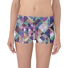 Geometric Blue Violet Pink Boyleg Bikini Bottoms