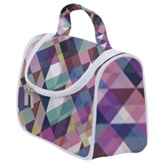 Geometric Blue Violet Pink Satchel Handbag by HermanTelo