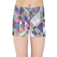 Geometric Blue Violet Pink Kids  Sports Shorts