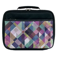 Geometric Blue Violet Pink Lunch Bag by HermanTelo