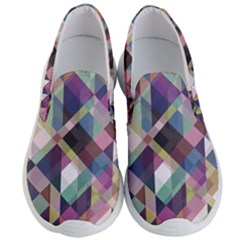 Geometric Blue Violet Pink Men s Lightweight Slip Ons