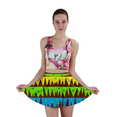 Illustration Abstract Graphic Rainbow Mini Skirt
