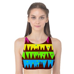 Illustration Abstract Graphic Rainbow Tank Bikini Top