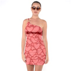 Hearts Love Valentine One Soulder Bodycon Dress