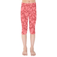 Hearts Love Valentine Kids  Capri Leggings 