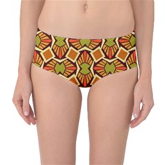 Geometry Shape Retro Mid-waist Bikini Bottoms