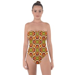 Geometry Shape Retro Tie Back One Piece Swimsuit by HermanTelo