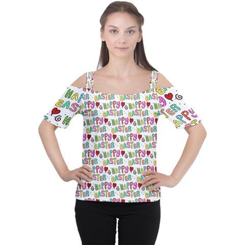 Holidays Happy Easter Cutout Shoulder Tee by HermanTelo