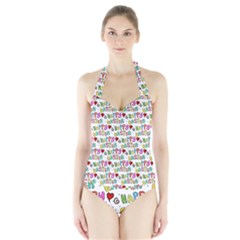 Holidays Happy Easter Halter Swimsuit