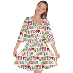 Holidays Happy Easter Velour Kimono Dress