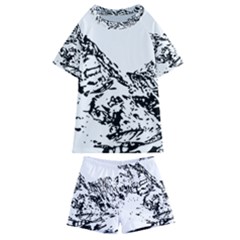 Mountain Ink Kids  Swim Tee And Shorts Set