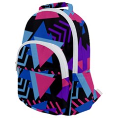Memphis Pattern Geometric Abstract Rounded Multi Pocket Backpack