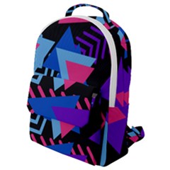 Memphis Pattern Geometric Abstract Flap Pocket Backpack (small) by HermanTelo
