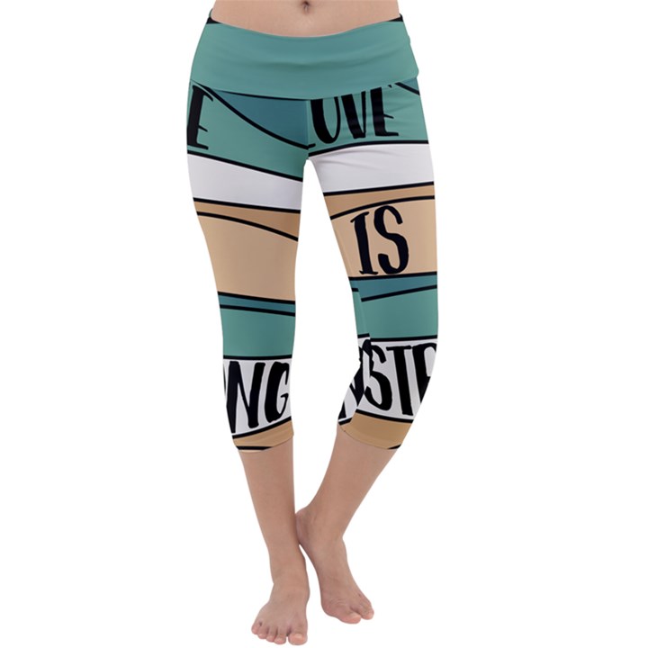 Love Sign Romantic Capri Yoga Leggings