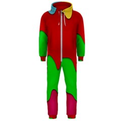 Liquid Forms Water Background Hooded Jumpsuit (men) 