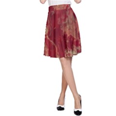 Marble Red Yellow Background A-line Skirt