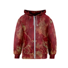 Marble Red Yellow Background Kids  Zipper Hoodie