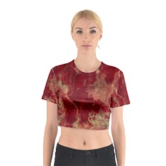 Marble Red Yellow Background Cotton Crop Top