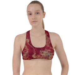Marble Red Yellow Background Criss Cross Racerback Sports Bra