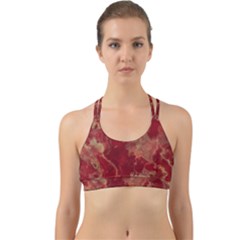 Marble Red Yellow Background Back Web Sports Bra