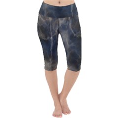 Marble Surface Texture Stone Lightweight Velour Cropped Yoga Leggings