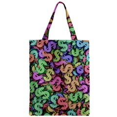 Money Currency Rainbow Zipper Classic Tote Bag by HermanTelo