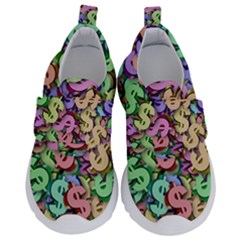 Money Currency Rainbow Kids  Velcro No Lace Shoes by HermanTelo