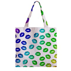 Kiss Mouth Lips Colors Zipper Grocery Tote Bag