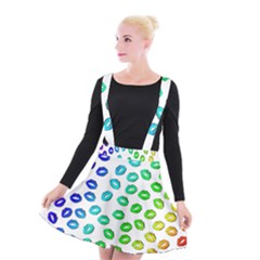 Kiss Mouth Lips Colors Suspender Skater Skirt by HermanTelo