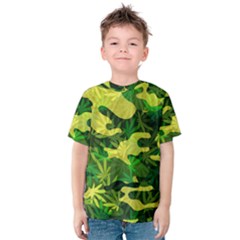 Marijuana Camouflage Cannabis Drug Kids  Cotton Tee