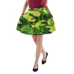 Marijuana Camouflage Cannabis Drug A-line Pocket Skirt by HermanTelo