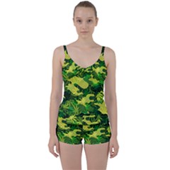 Marijuana Camouflage Cannabis Drug Tie Front Two Piece Tankini