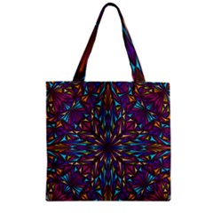 Kaleidoscope Triangle Curved Zipper Grocery Tote Bag by HermanTelo