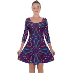 Kaleidoscope Triangle Curved Quarter Sleeve Skater Dress