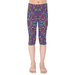 Kaleidoscope Triangle Curved Kids  Capri Leggings 