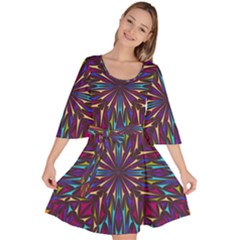 Kaleidoscope Triangle Curved Velour Kimono Dress