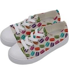 Macaron Bread Kids  Low Top Canvas Sneakers