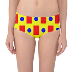 Pattern Circle Plaid Mid-waist Bikini Bottoms