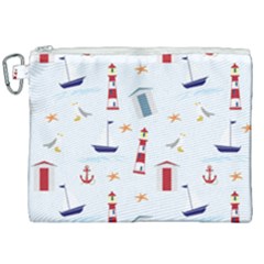 Nautical Sea Canvas Cosmetic Bag (xxl)