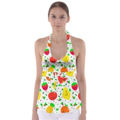 Pattern Fruits Orange Green Babydoll Tankini Top by HermanTelo