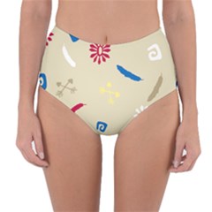 Pattern Culture Tribe American Reversible High-waist Bikini Bottoms
