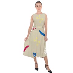 Pattern Culture Tribe American Midi Tie-back Chiffon Dress