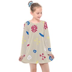 Pattern Culture Tribe American Kids  Long Sleeve Dress
