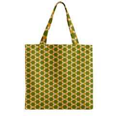 Pattern Halloween Pumpkin Color Green Zipper Grocery Tote Bag