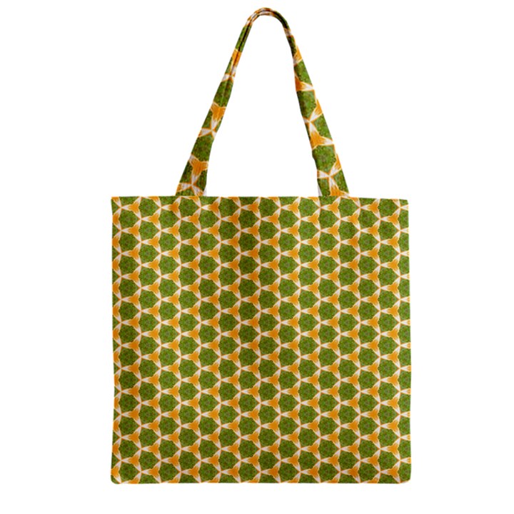 Pattern Halloween Pumpkin Color Green Zipper Grocery Tote Bag