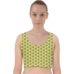 Pattern Halloween Pumpkin Color Green Velvet Racer Back Crop Top by HermanTelo